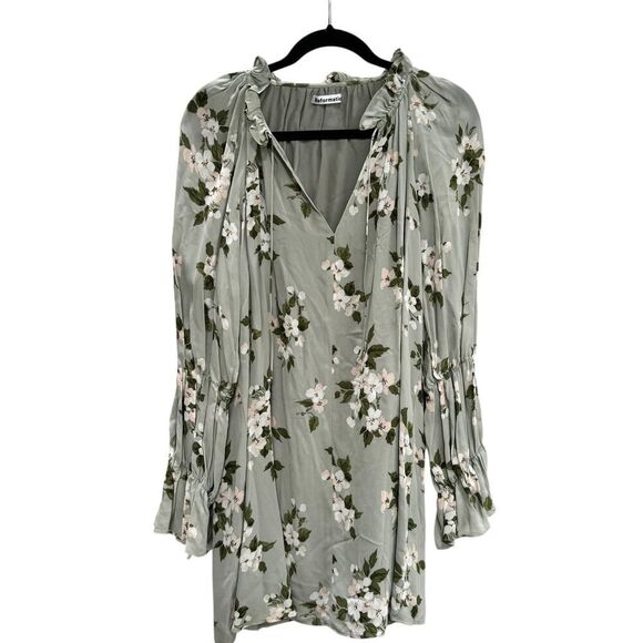 REFORMATION Adrienne Dress in Green Floral - Size L - New - Picture 3 of 5